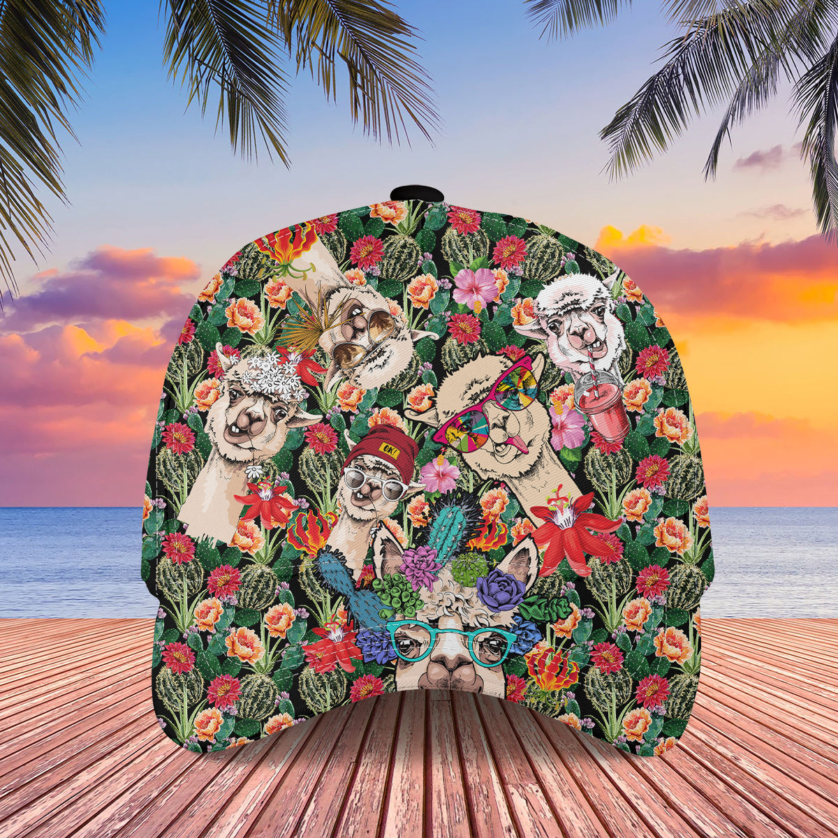 Colorful Llama Cool Design Baseball Custom All Over Print Cap 3D Print Cap C1006
