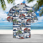 Beautiful Motorbike Palm Tree Hawaiian Shirt  - Aloha Hawaiian Shirts For Men & For Women Couples - HAW1304