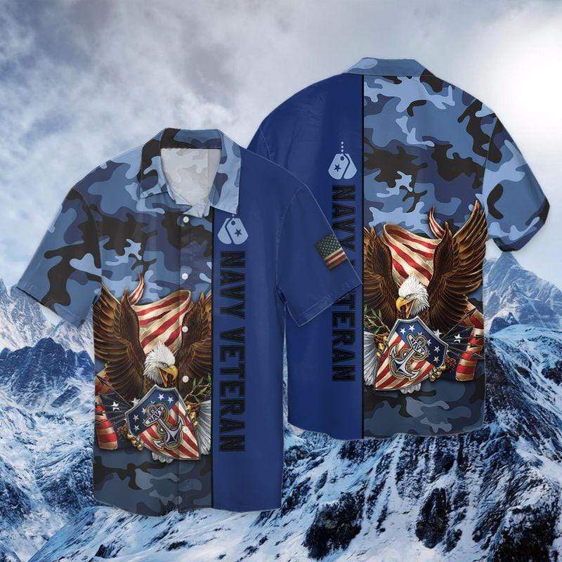 Memorial Day Navy Veteran Cool Design - Aloha Hawaiian Shirts For Men & For Women Couples - HAW1197