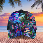 Beautiful Neon Mushroom Cool Design Baseball Custom All Over Print Cap 3D Print  Cap C1011