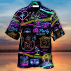Neon Party Night - Aloha Hawaiian Shirts For Men & For Women Couples - HAW1346