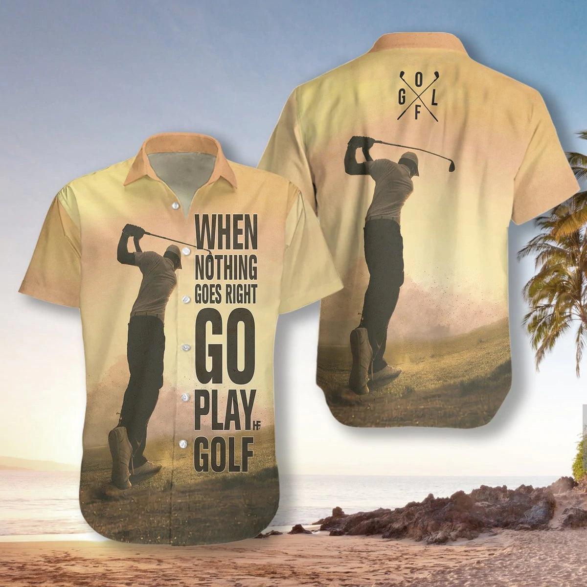 Playing Golf Hawaiian Shirt  - Aloha Hawaiian Shirts For Men & For Women Couples - HAW1314