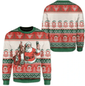 Funny Santa and Jesus Merry Christmas Ugly Christmas Sweater For Men & Women Adult - Christmas Gifts