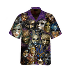 Scary Festival Carnival Mask Mardi Gras  Cool Design - Aloha Hawaiian Shirts For Men & For Women Couples