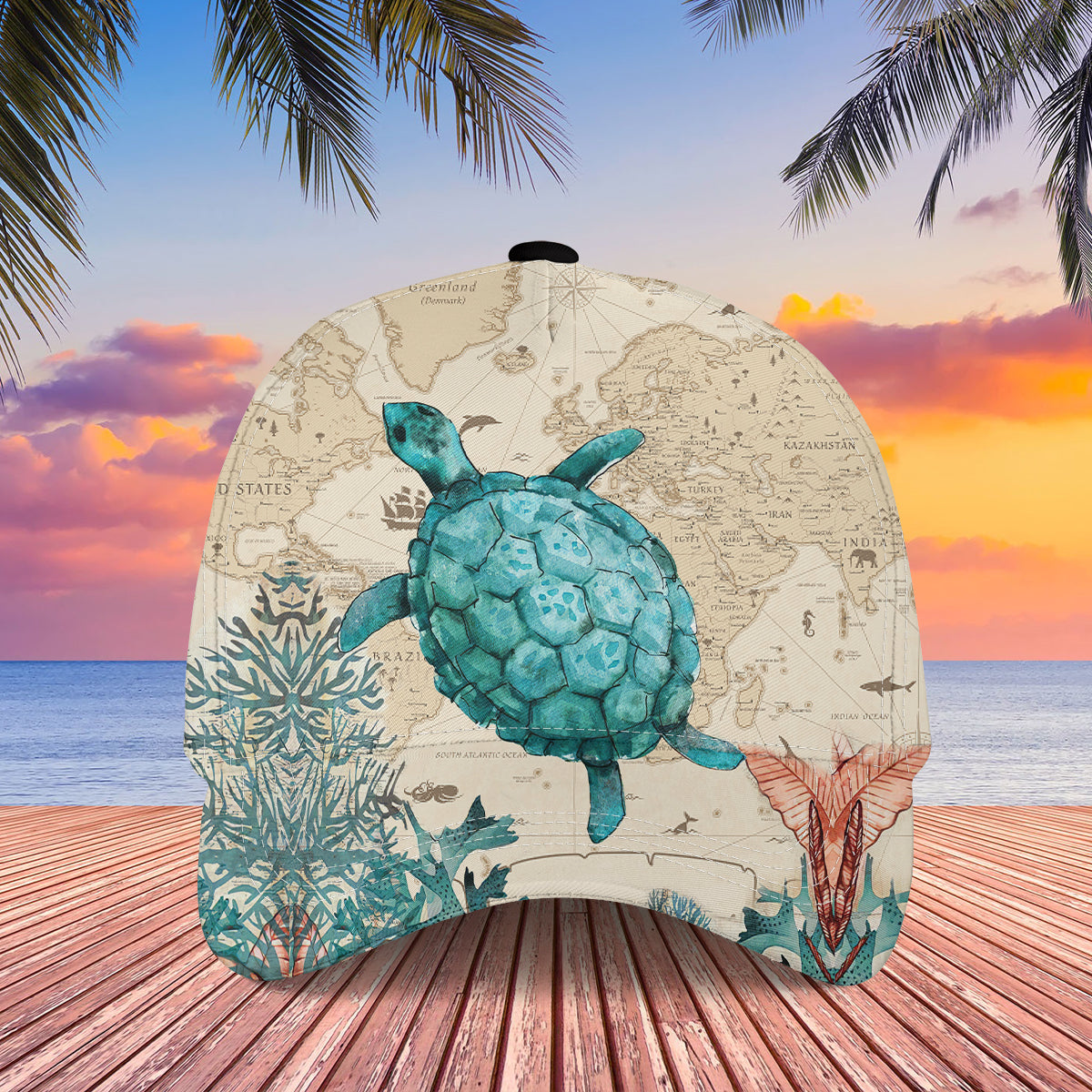 Amazing Turtle Summer Cool Design Baseball Custom All Over Print Cap 3D Print Cap C1017