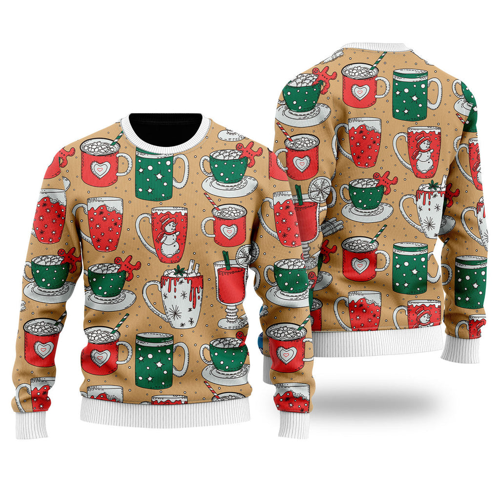 Eat Drink Be Tacky Holiday  - Ugly Christmas Sweater For Women & Men - Adult - Coffer Lover Gift