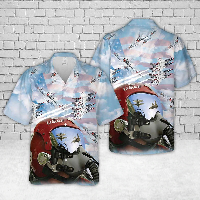 U.S. Air Force Thunderbirds Pilot Cool Design - Aloha Hawaiian Shirts For Men & For Women Couples - HAW1069