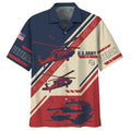 Veteran Day US Army Red Flag Aloha Hawaiian Shirts For Men & For Women Couples - HAW1491