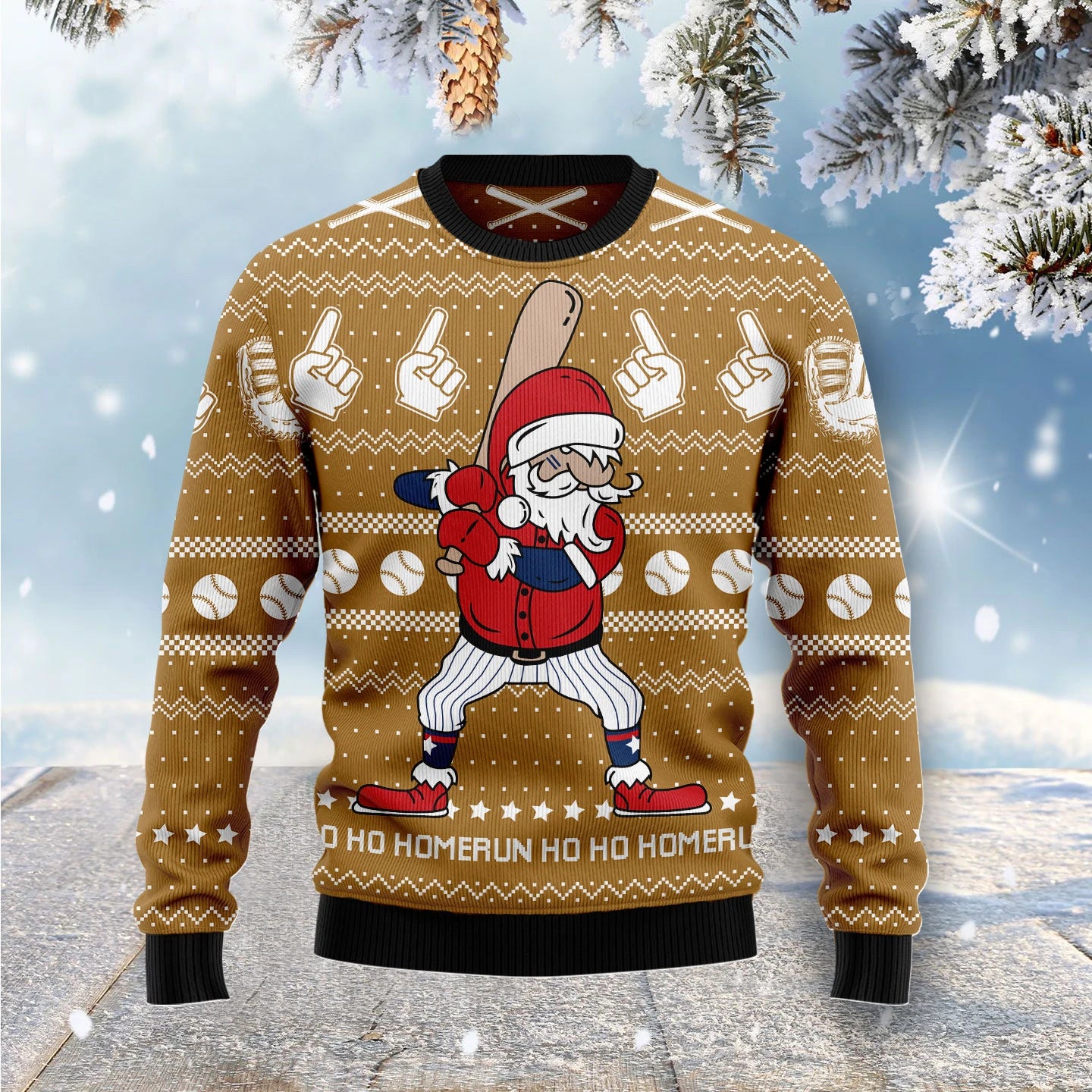 Baseball Santa Hat Funny Ugly Christmas Sweater For Men & Women Adult - Christmas Gifts