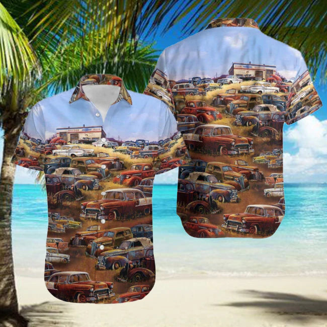 Vintage Cars Lover Cool Design - Aloha Hawaiian Shirts For Men & For Women Couples - HAW1142