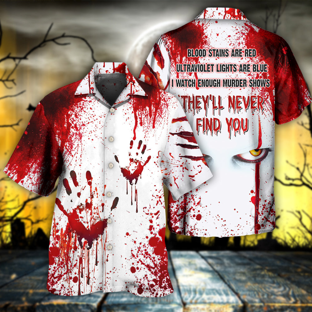 Halloween Clown They'll Never Find You - Aloha Hawaiian Shirts For Men & For Women Couples - HAW1420