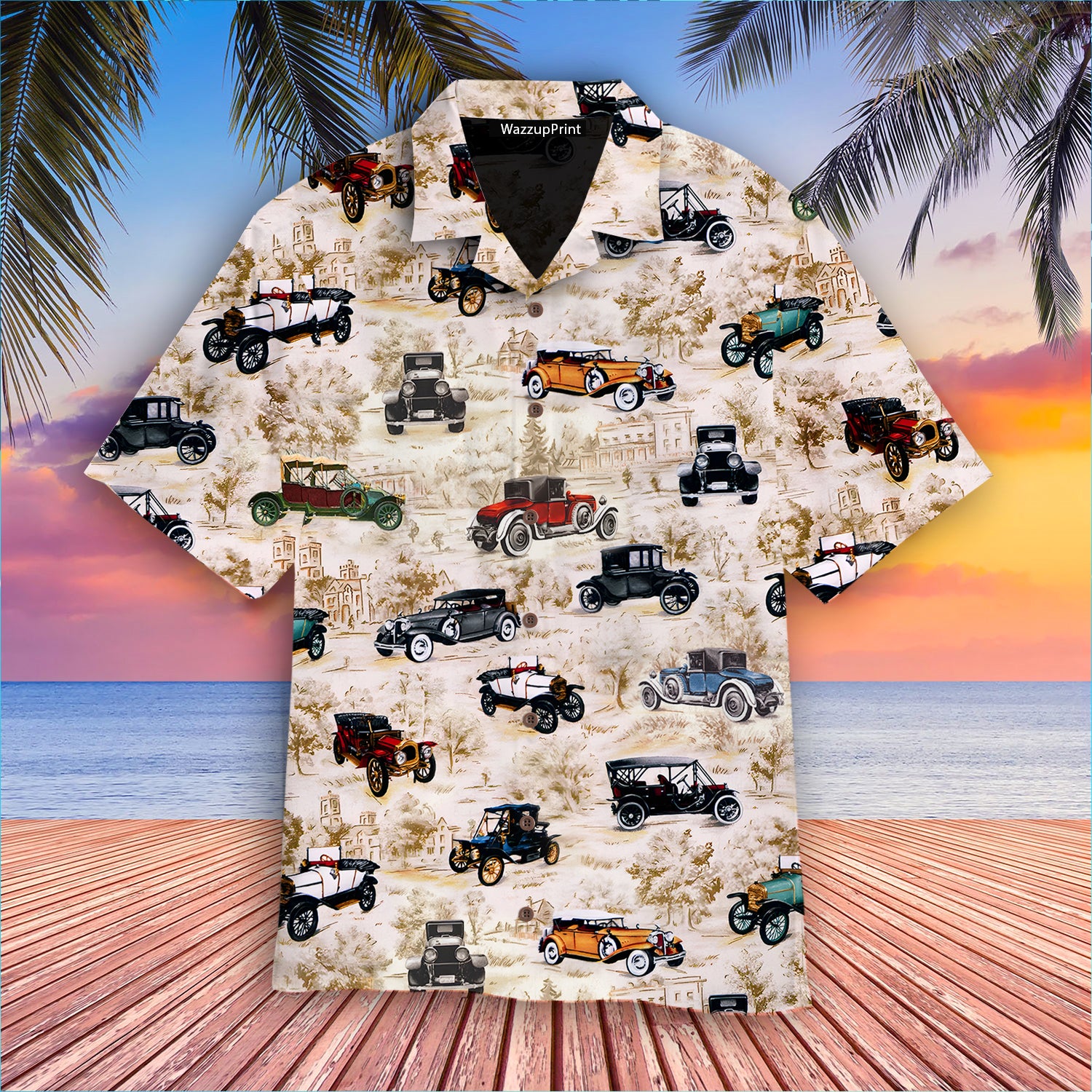 Kaufman On The Road Cars  - Aloha Hawaiian Shirts For Men & For Women Couples - Car Lover Gifts