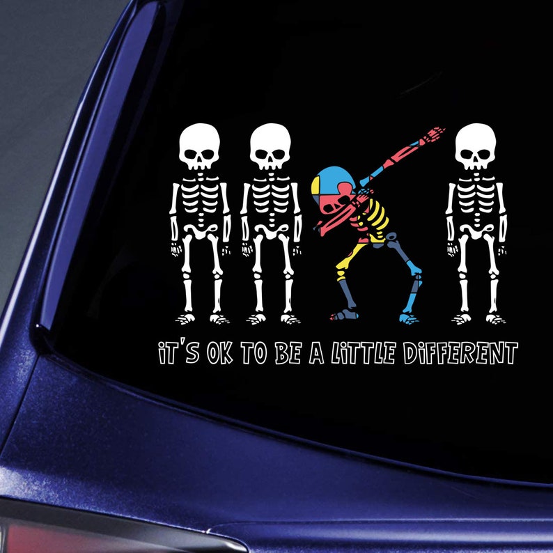 Halloween It's Ok To Be A Little Different Autism Transparent Vinyl Decal - Waterproof - PVC Vinyl - TDCA1007